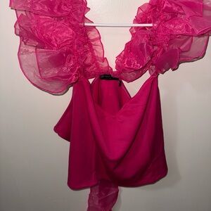 Vibrant Pink Ruffled Top